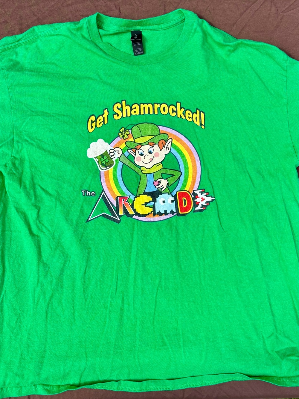Band “Arcade” from Syracuse, NY Bright Green "Get Shamrocked!" Mens XL not kids